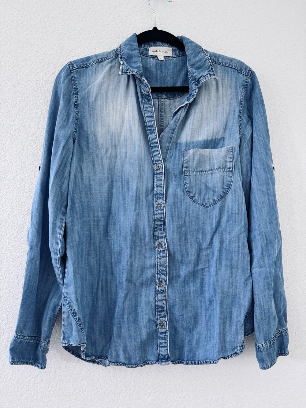 Cloth & Stone Denim Button Down Tencel Long Sleeve